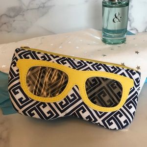 Sunglass case navy white yellow